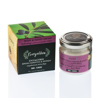 Evergetikon Body and Hand cream hydrating traditional Aloe Vera Flowers