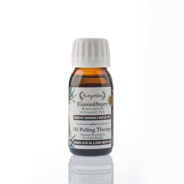Evergetikon Oil Pulling Therapy Natural prevention for oral health.Organics olive oil & Chios Mastic oil