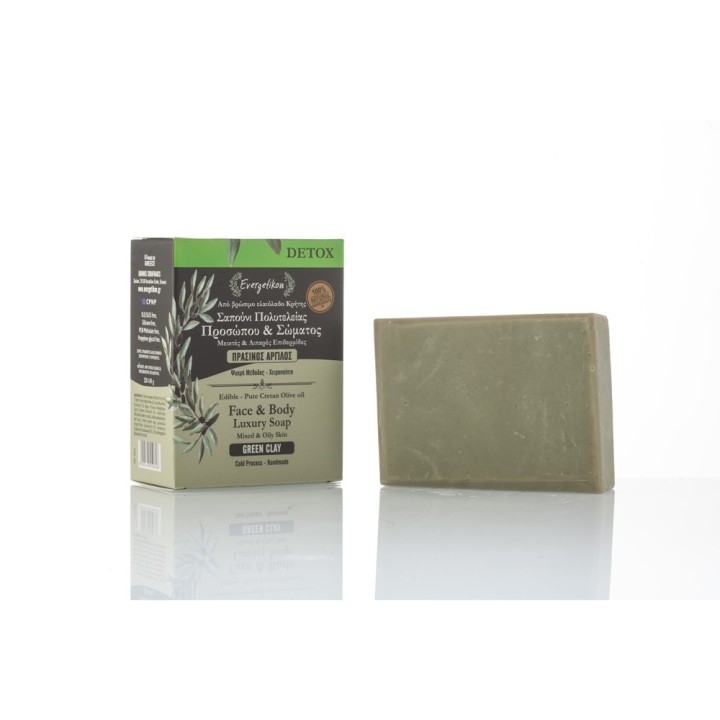 Evergetikon Edible-Pure Cretan Olive oil Face & Body Soap Green Clay